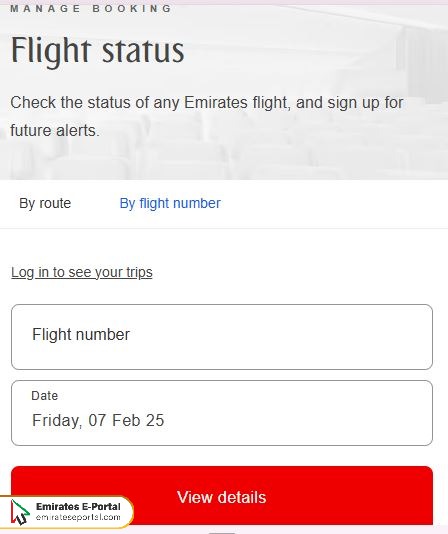 Check Flight Ticket Status Online - Emirates E-Portal