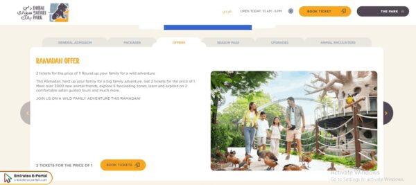 Dubai Safari Park Tickets Offer