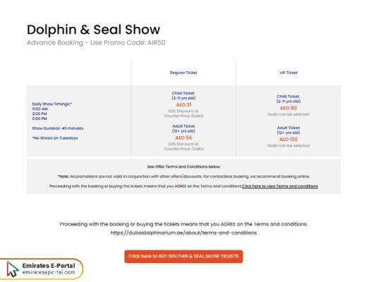 How to Apply Dubai Dolphinarium Promo Code