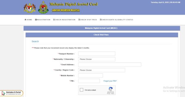 Malaysia Digital Arrival Card