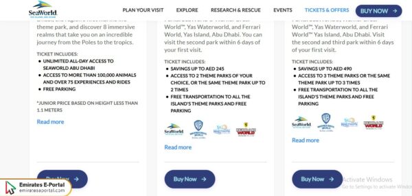 Steps to buy SeaWorld Abu Dhabi Ticket